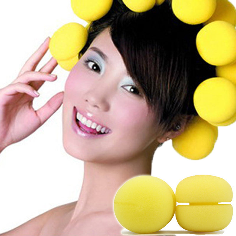 Creative Yellow Hair Curlers in Cake Shape (Set of 6)