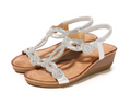 Bohemian Wedge Sandals with Rhinestones - Retro Style
