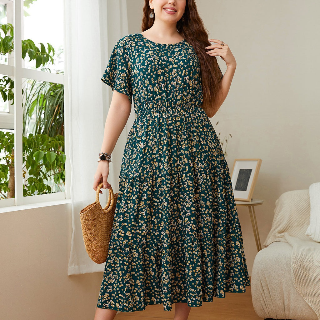 Plus Size Women's Floral Loose Dress - 2022 Trend