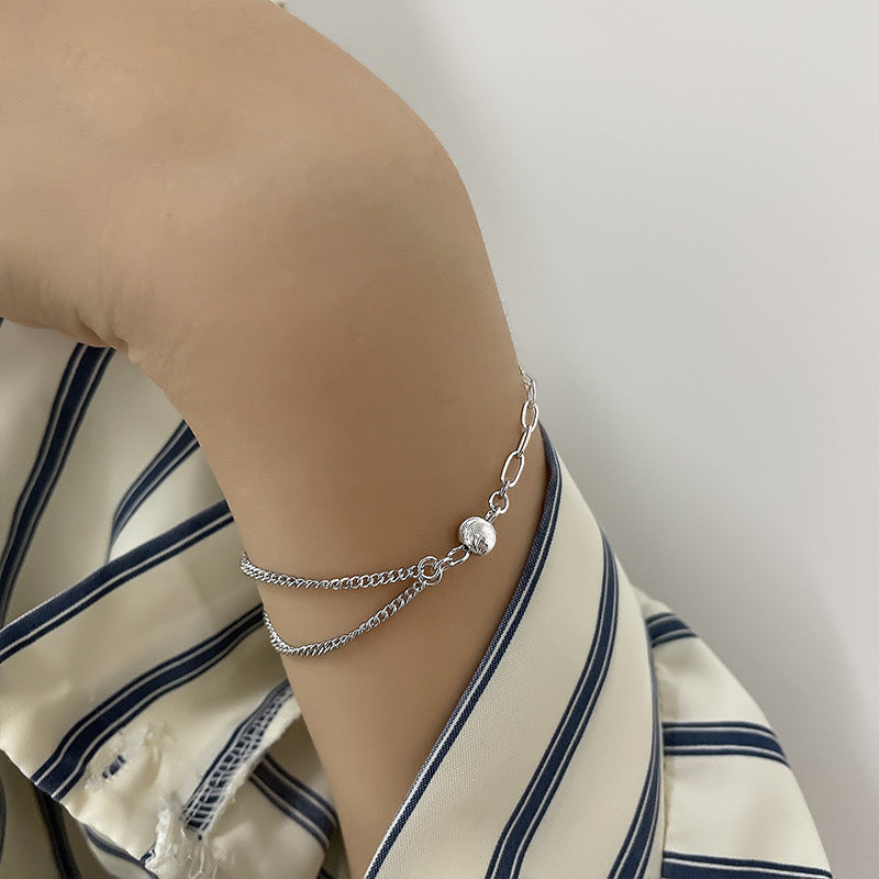 Minimalist Geometric Chain Bracelet with Twisted Design