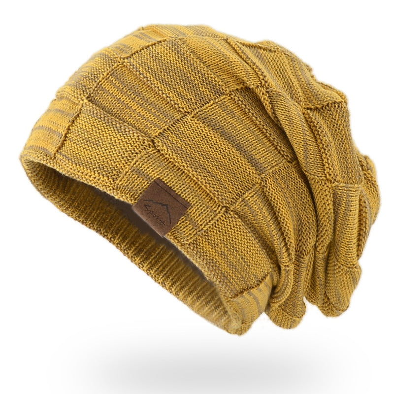 Warm Velvet Mixed Color Knitted Pullover Hat for Women