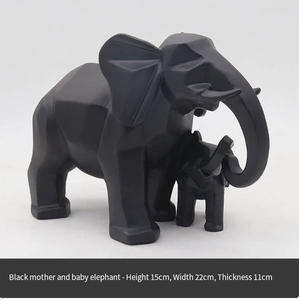 Nordic Minimalist Geometric Elephant Resin Figurine