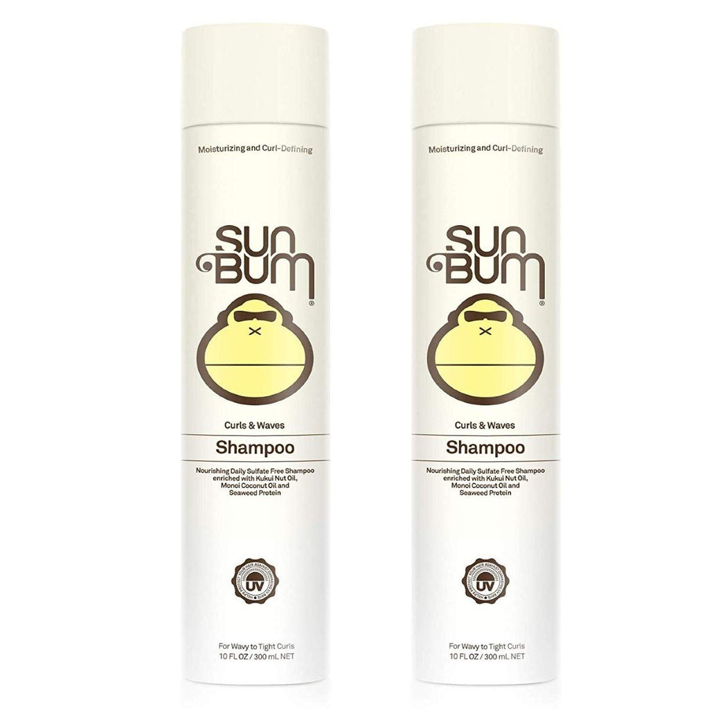Sun Bum Curls & Waves Shampoo | Vegan and Cruelty Free Moisturizing Hair Wash for Wavy and Curly Hair | 10 oz | Pack of 2