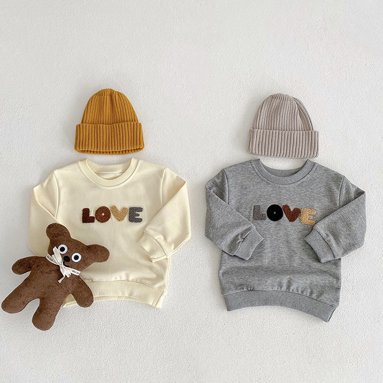 Korean Style Cotton Round Neck Sweatshirt for Kids