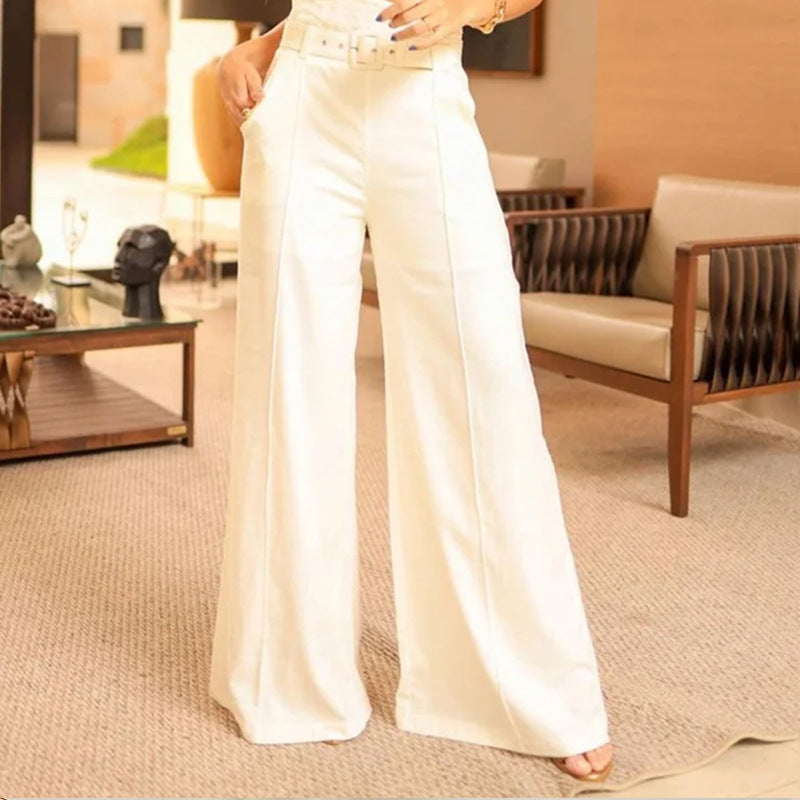 2022 Women's Sexy V-Neck Sleeveless Top & Wide Pants Set
