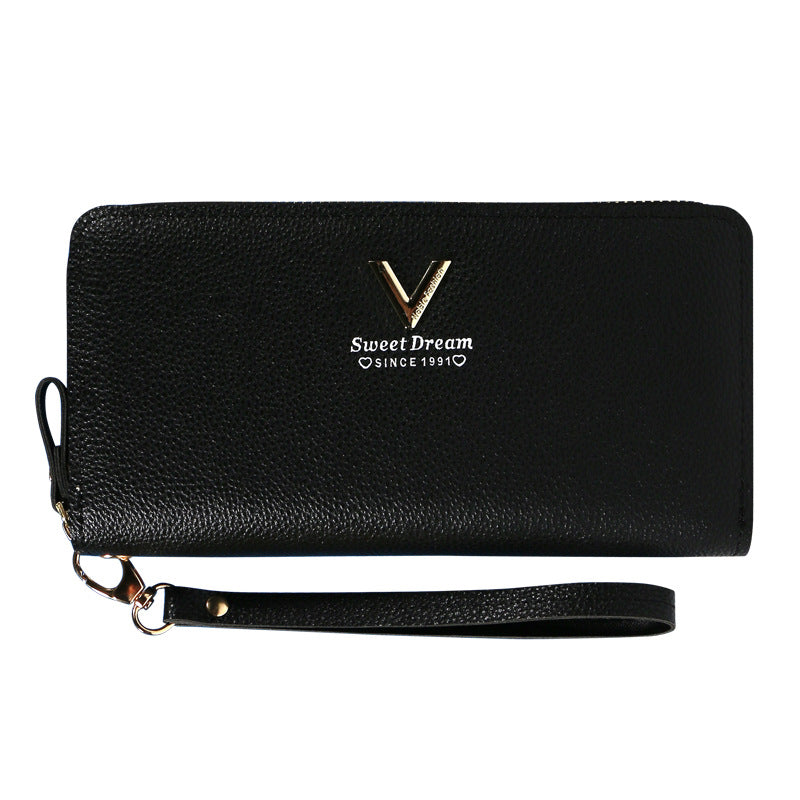 2023 Fashionable Double-Zipper Leather Wallet for Women