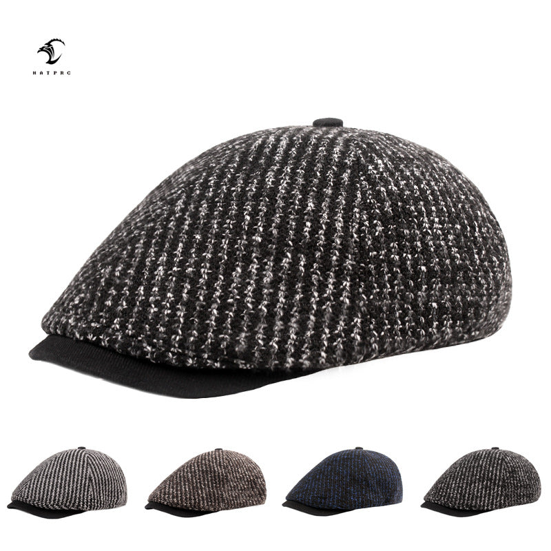 Men's Knit Beret Winter Duckbill Hat for Seniors