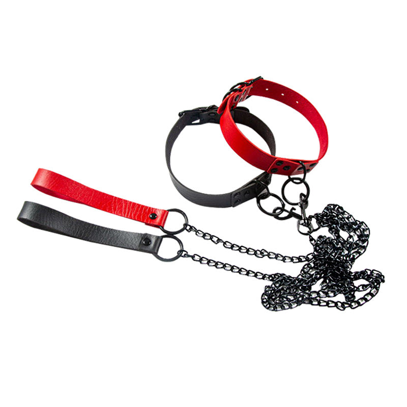 Gothic Punk Style Collar and Leash Set for Women