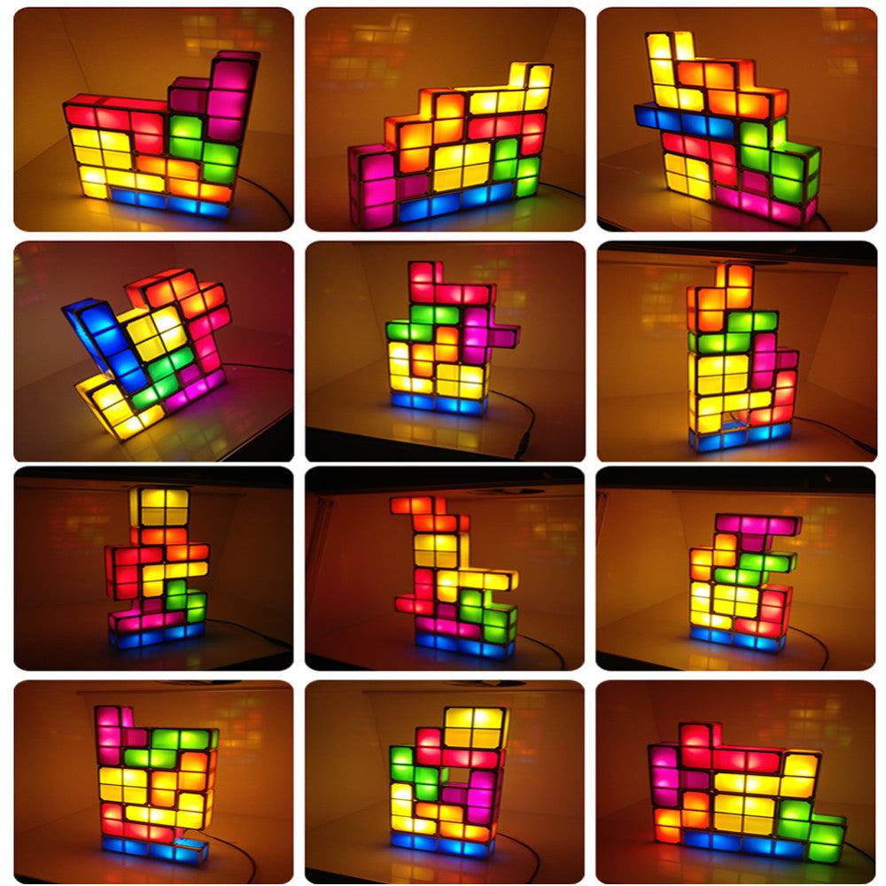 LED Tetris Lamp with Sensor - Block Night Light
