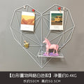 Creative Iron Heart Grid Photo Wall Decor with Clips