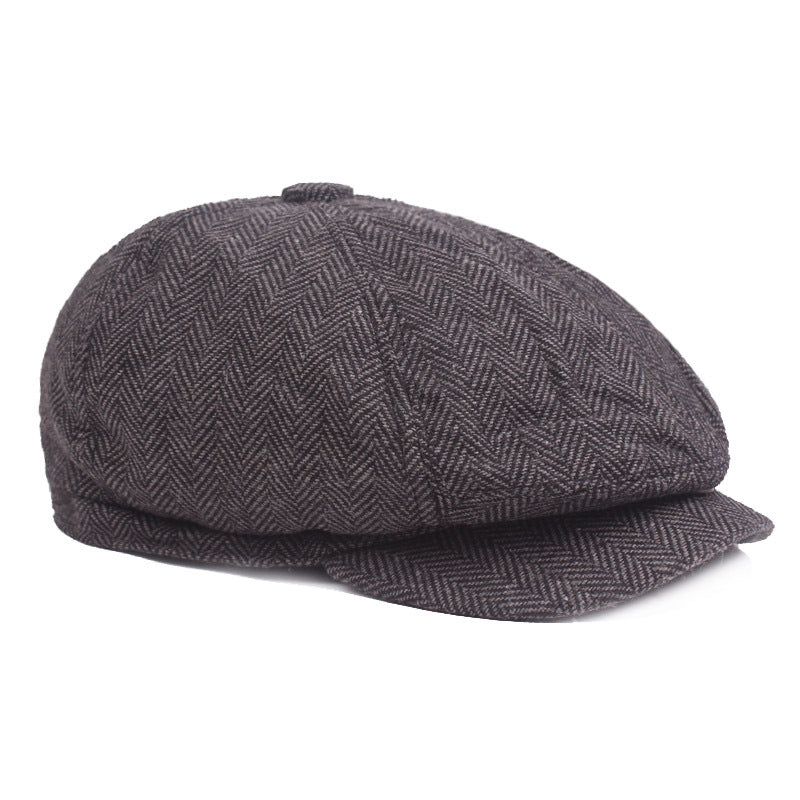 Men's Beret Hat for Middle-aged and Elderly (Fall/Winter)