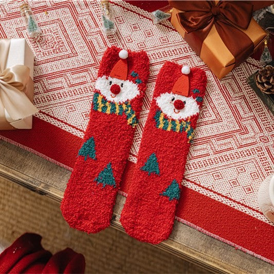 Cozy Cute Coral Fleece Plush Sleep Socks