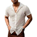 2024 Men's Fashion Lace Short Sleeve Shirt