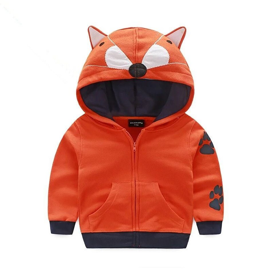 Kids Cartoon Tiger Fox Ear Hooded Jacket for Boys