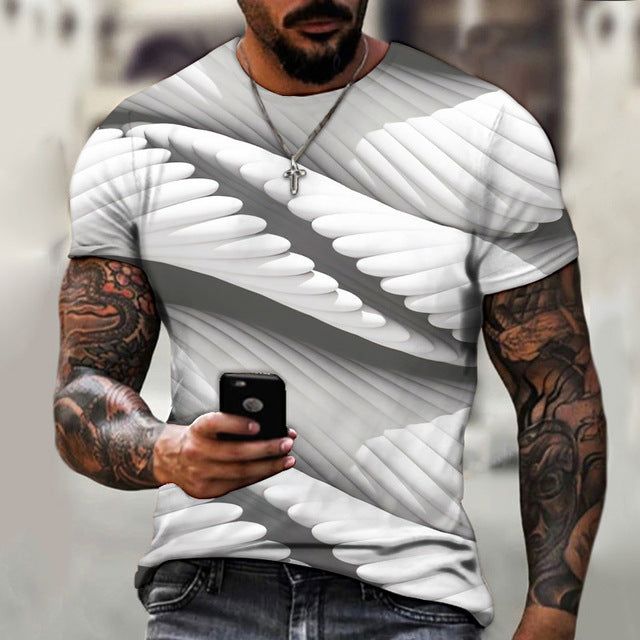 3D Hip Hop O-neck Short Sleeve T-Shirt for Men