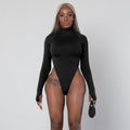 Neon Green High Neck Long Sleeve Women's Bodysuit