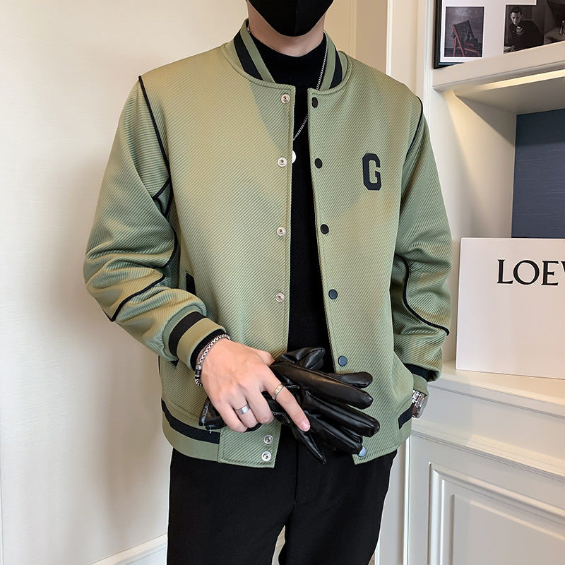 Trendy Men's Long Sleeve Jacket with Lapel Collar