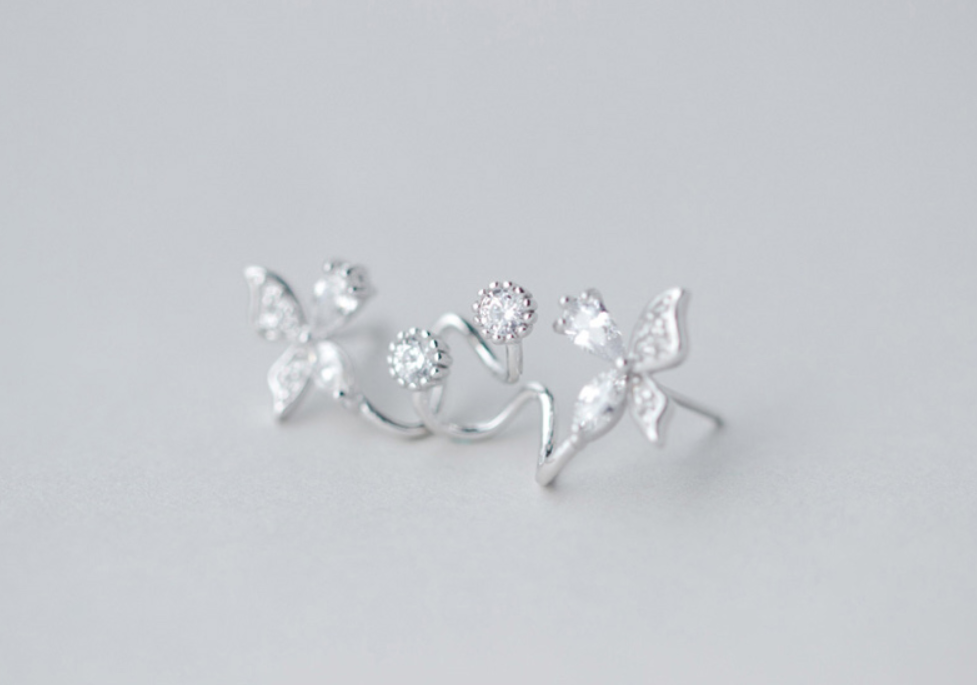 Diamond Butterfly Stud Earrings