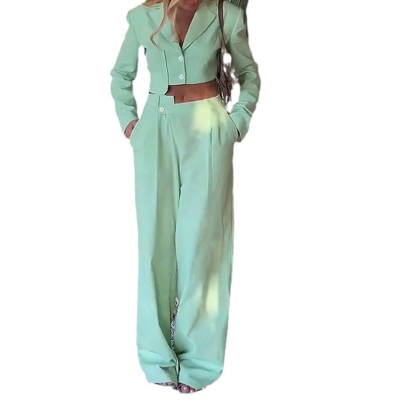 Fashionable Women's Autumn Button-Up Long Sleeve Set