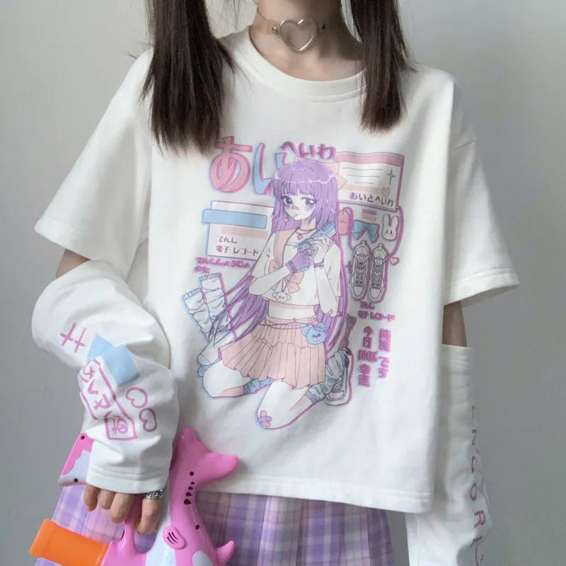 Cute Summer T-Shirt with Arm Sleeves