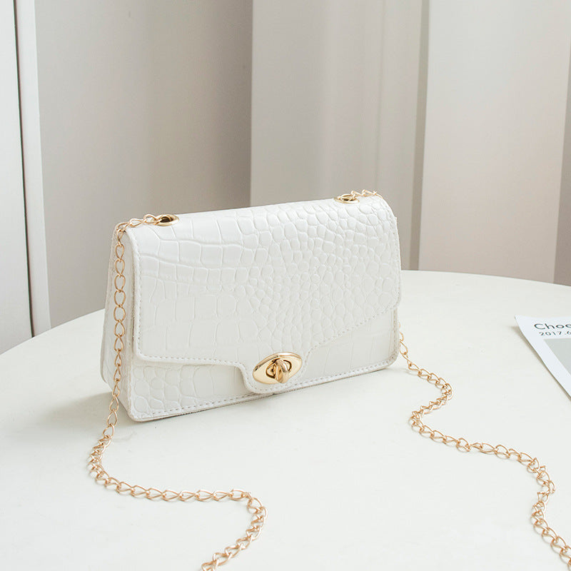 2022 Autumn Winter Crocodile Pattern Chain Shoulder Bag