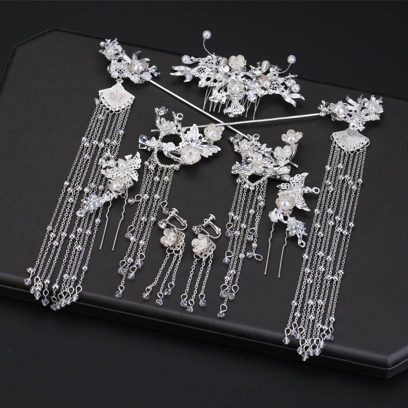 Traditional Hanfu Hairpin Set with Tassels and Accessories