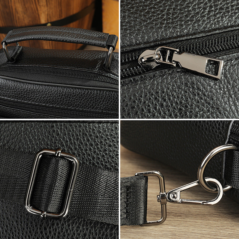 Genuine Leather Men's Shoulder Bag for Business Use