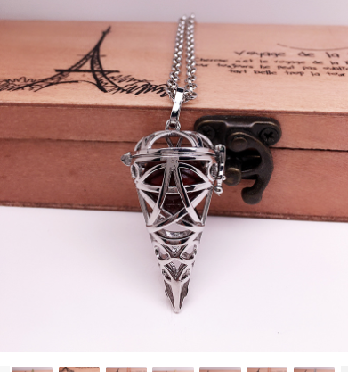 Glass Sphere Locket Necklace with Openable Pendant