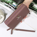 2023 Fashionable Double-Zipper Leather Wallet for Women