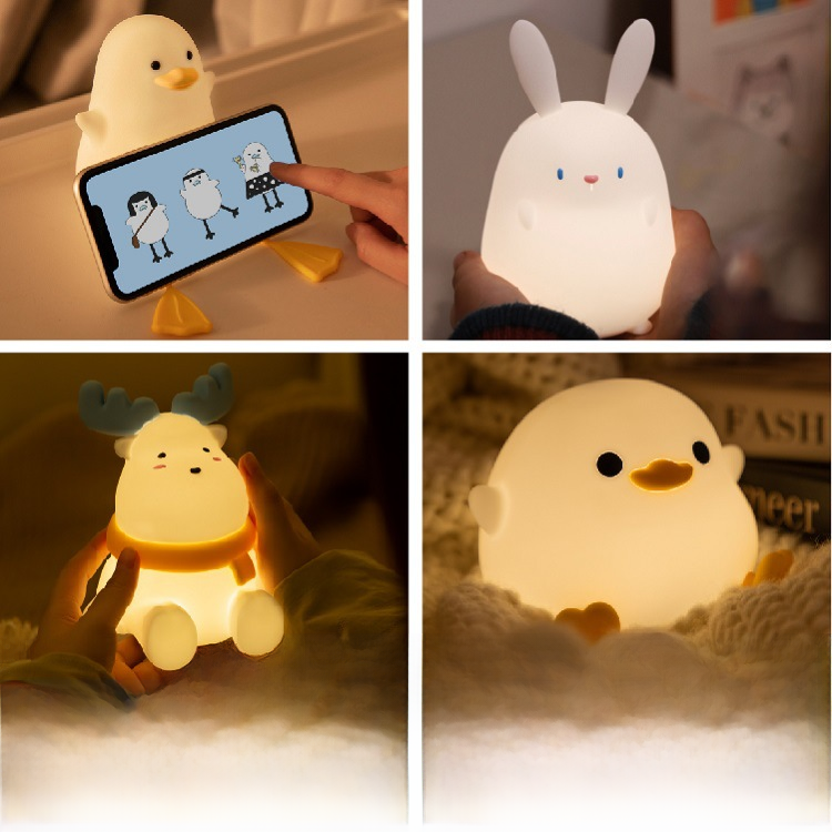 Silicone Duck USB Rechargeable Night Light Lamp