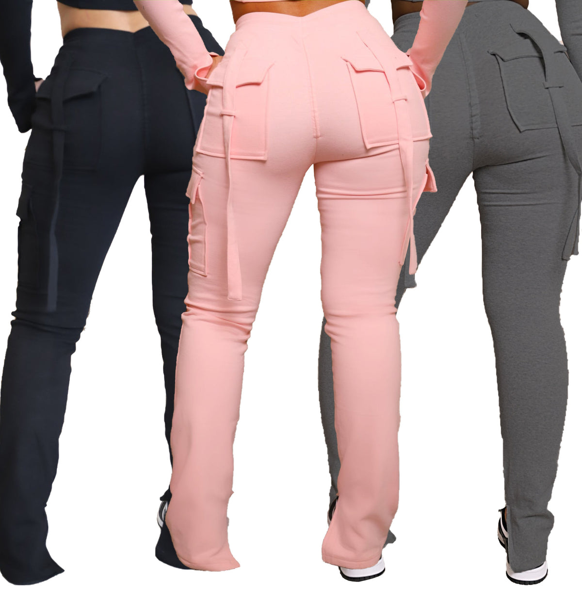 A5342 Women's Fashion Trendy Cargo Pants with Pockets