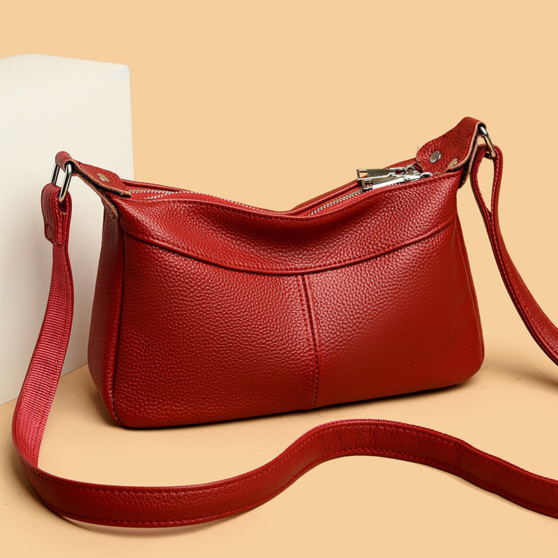 "2024 New Women's Leather Shoulder Bag with Multiple Pockets"