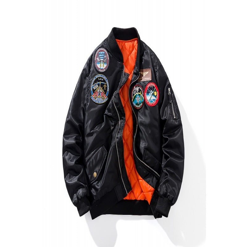 Men's Winter Pilot Jacket with Embroidered Badge