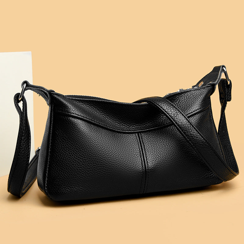 "2024 New Women's Leather Shoulder Bag with Multiple Pockets"