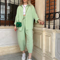 2023 Fashionable Casual Two-Piece Set with Shirt and Pants