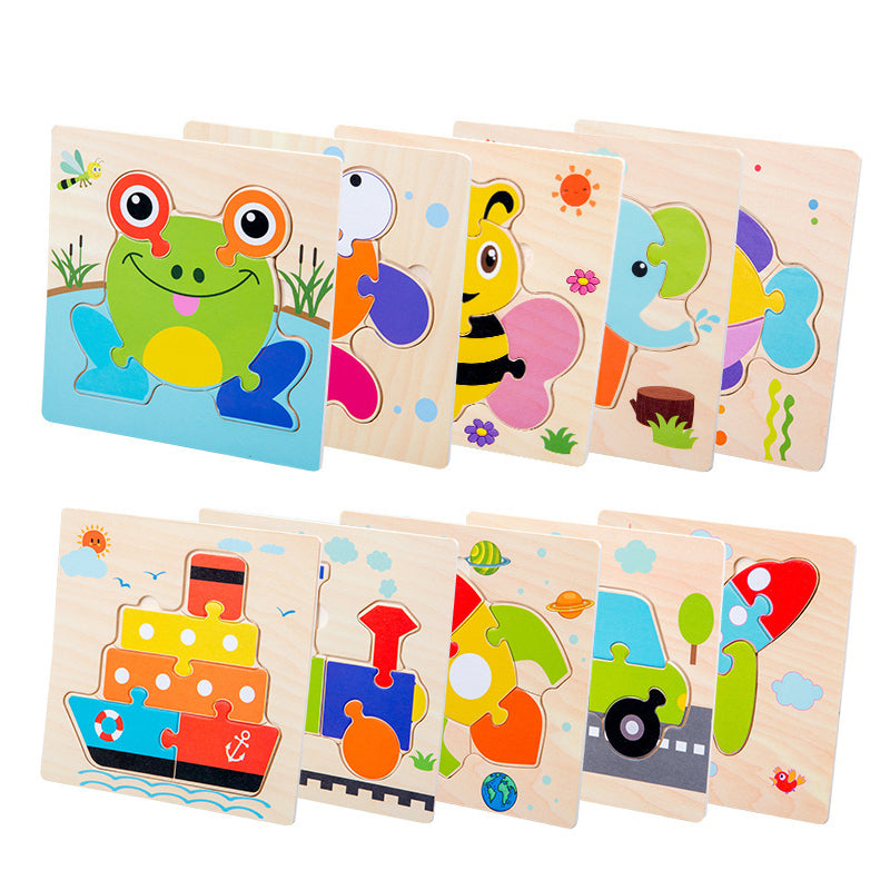 Wooden 3D Puzzle for Infants and Early Education Toys