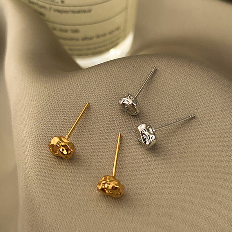 Irregular Foil Texture Ear Pins - Creative Women's Earrings