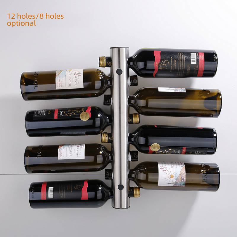 Creative Wall-Mounted Stainless Steel Wine Rack