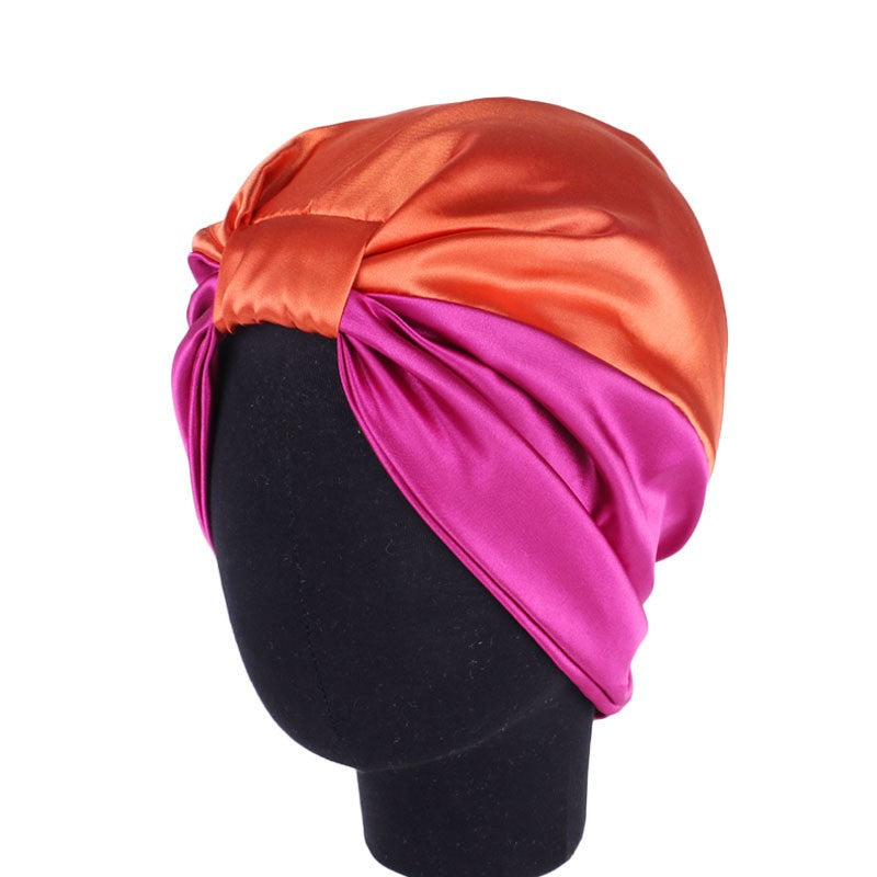 2019 Double Layer Satin Hair Scarf Sleep Cap