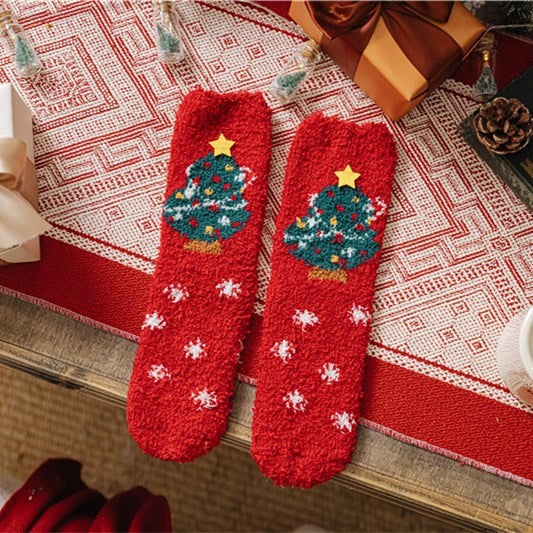 Cozy Cute Coral Fleece Plush Sleep Socks