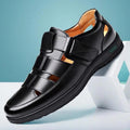 Men's Black Leather Business Casual Soft Sandals