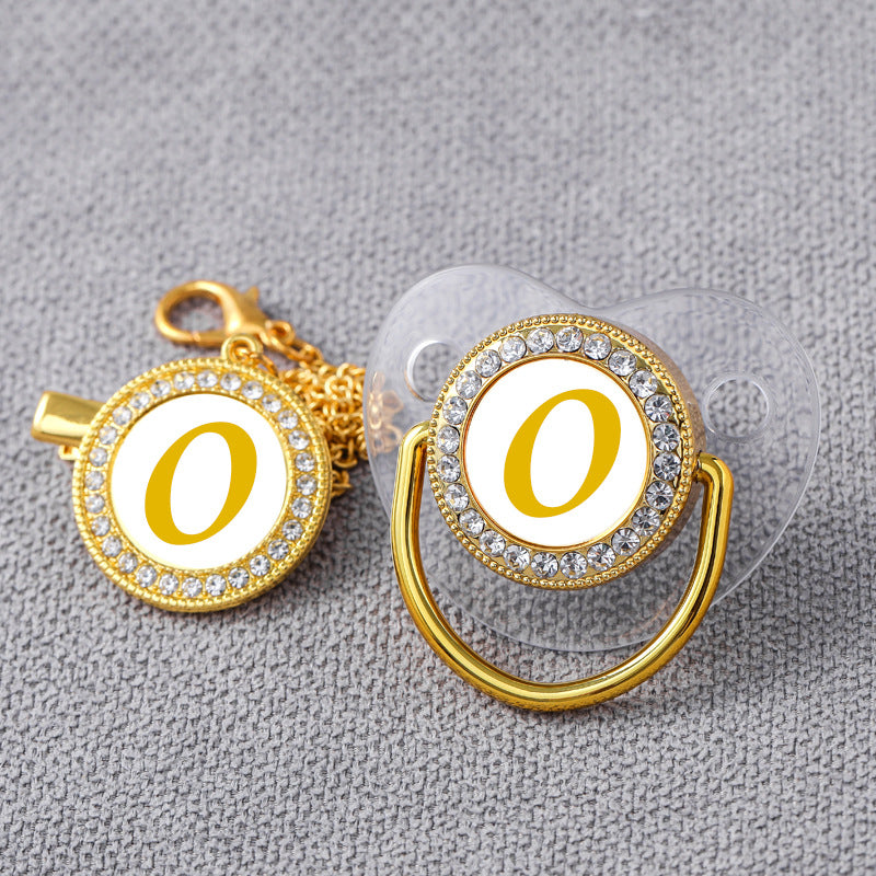 "Transparent Pacifier with 26 Letter Design for Babies"