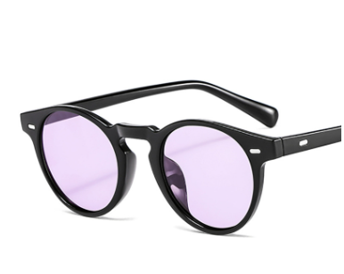 Retro Round Frame Metal Hinge Sunglasses for Men
