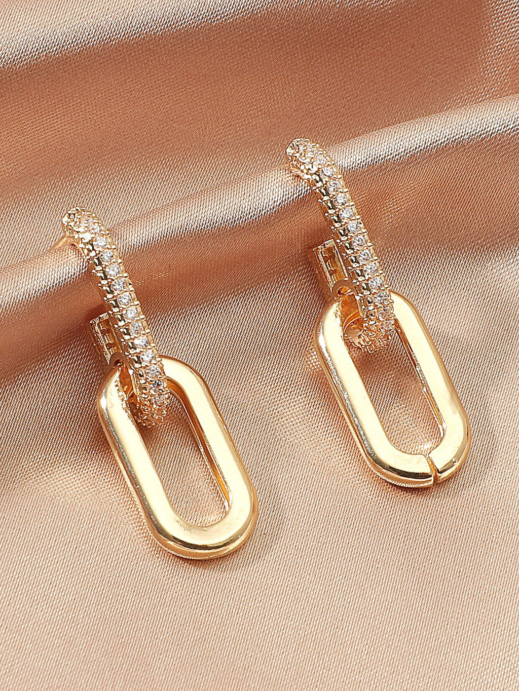 Trendy Two-Part Copper Earrings with Unique Design
