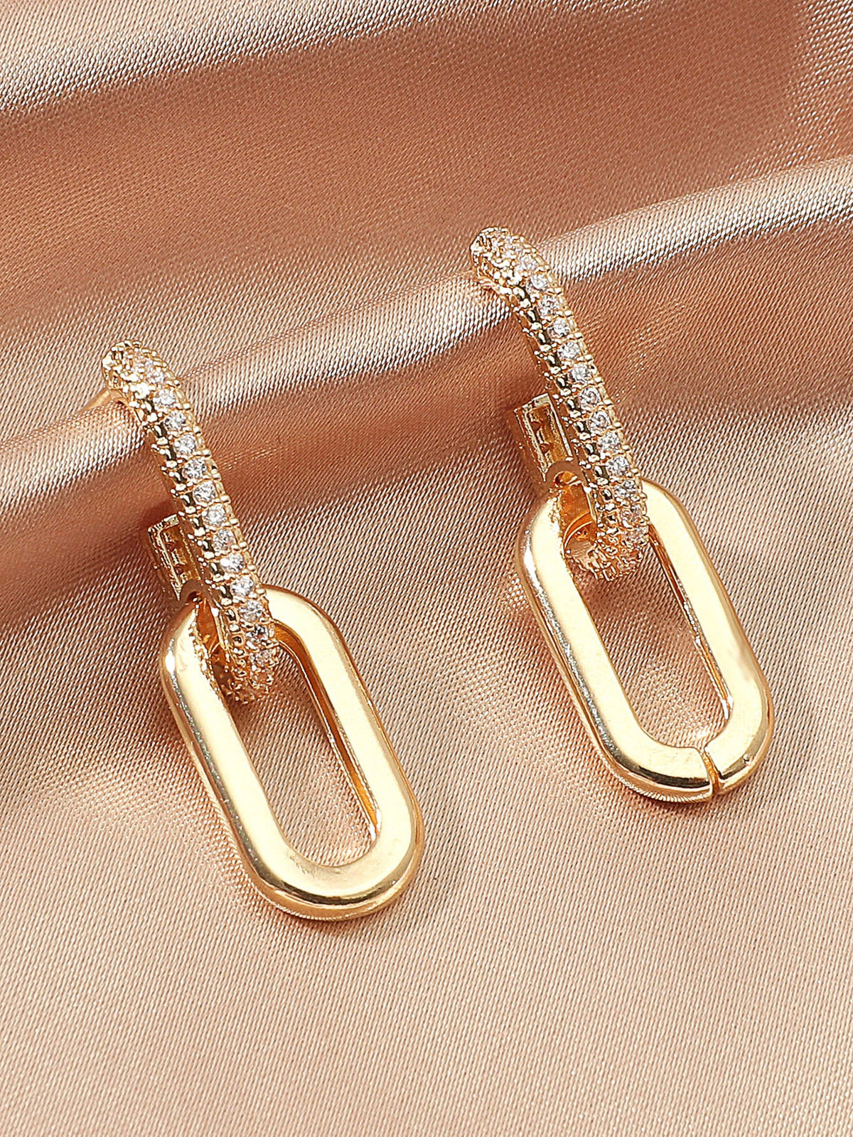 Trendy Two-Part Copper Earrings with Unique Design