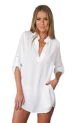 Autumn V-Neck Chiffon Long Sleeve Casual Shirt for Women