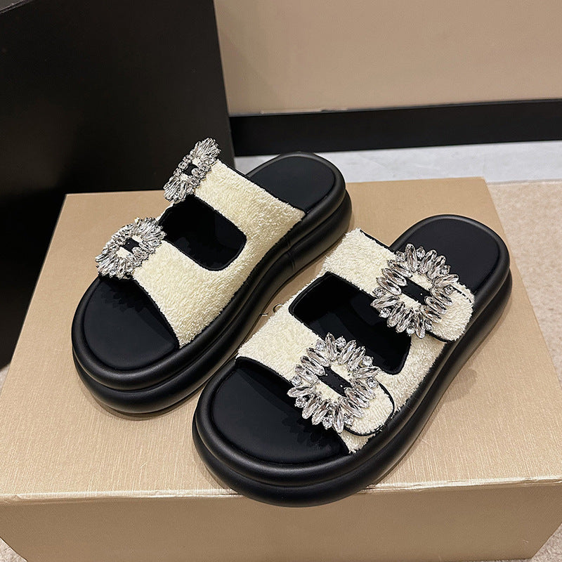 2023 Women's Fashion Suede Platform Slide Sandals