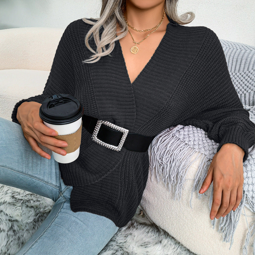 Casual Batwing Sleeve Knitted Cardigan for Women