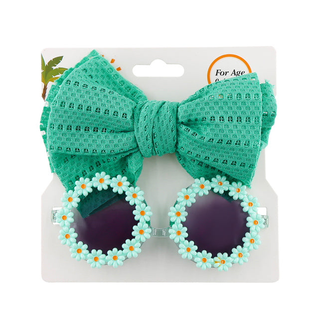 Children's Sunflower Sunvisor and Hollow Hair Band Set