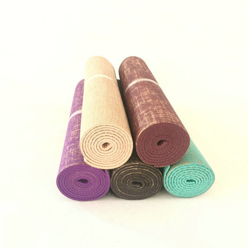 Jute Yoga Mat with PVC for Fitness and Studio Use